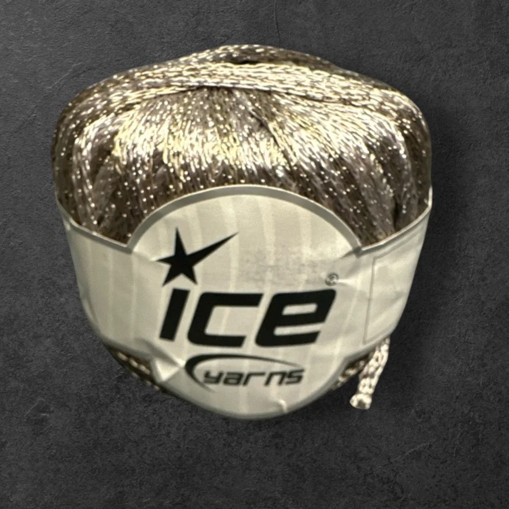 I’CE yarns gray gold cake yarn made in Turkey wool, acrylic, Metallic lurex 50g